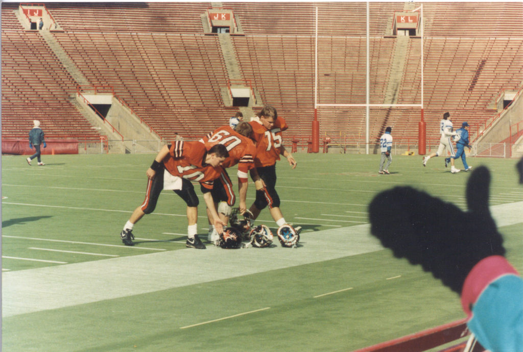 WJ Vincent, Aaron Stamm, Mike Hanson Camp Randal Stadium 1989